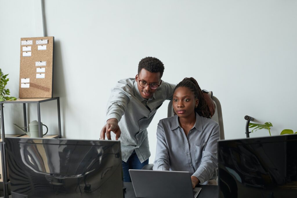 African American People Working Together in Office